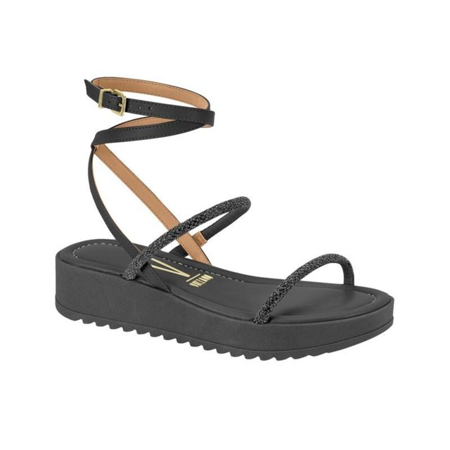 Sandália Papete Vizzano Tratorada Com Strass Brilho