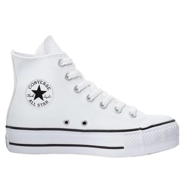 Tênis Converse All Star Chuck Taylor Hi Plataforma Couro - Branco