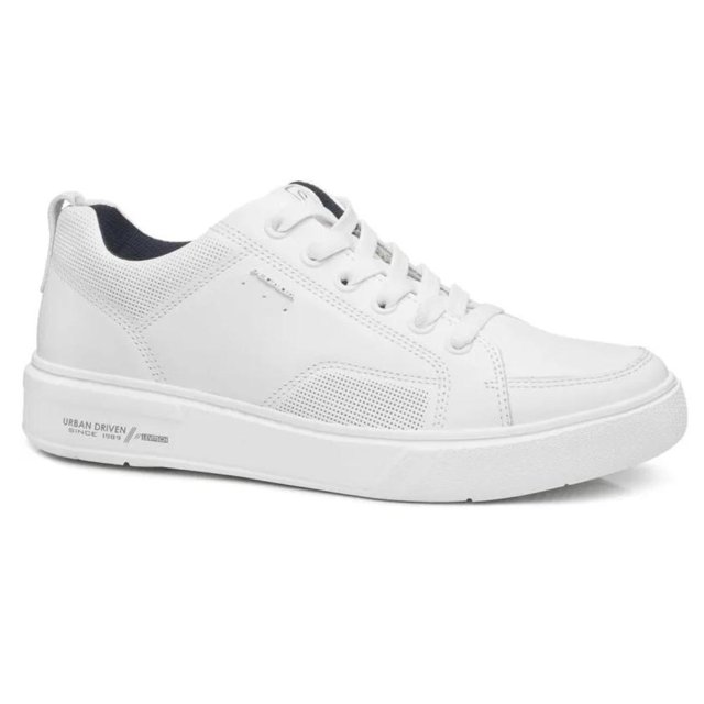 Sapatênis Pegada Masculino em Couro Branco 111902-01 Terê Calçados