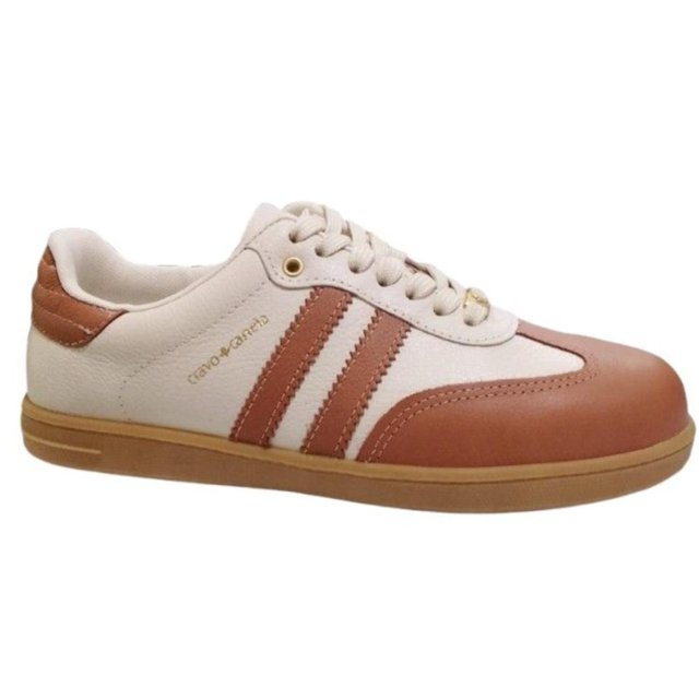 Tênis Casual Em Couro Cravo e Canela 1471CC Terê Calçados