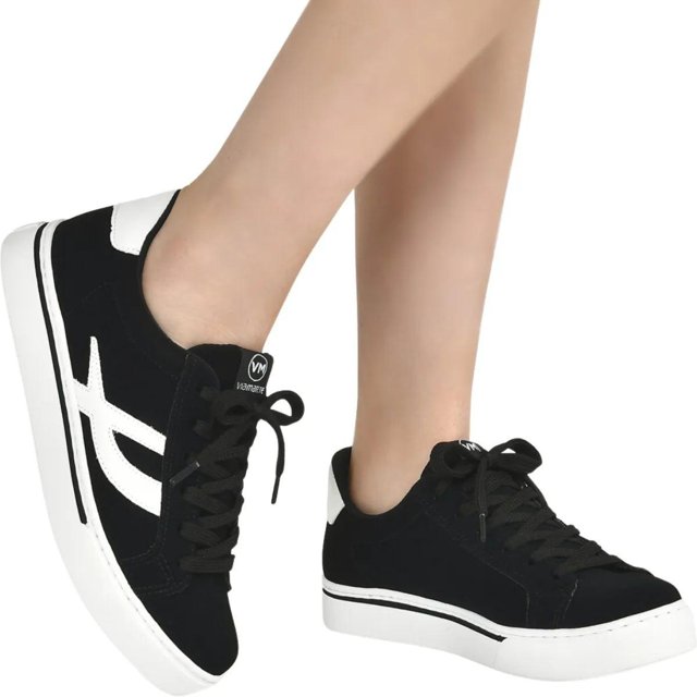 Marte Plataforma Tenis Via Marte Preto E Branco Tênis Feminino
