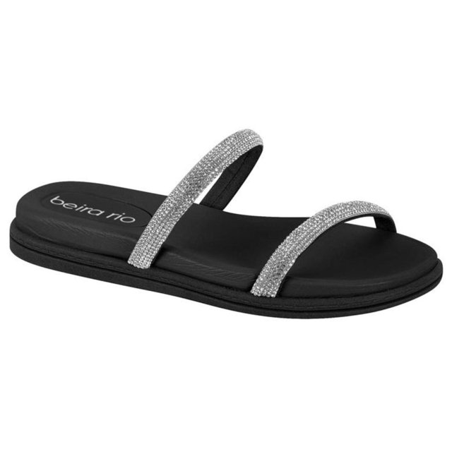 Chinelo Beira Rio Rasteira Feminina Strass Terê Calçados