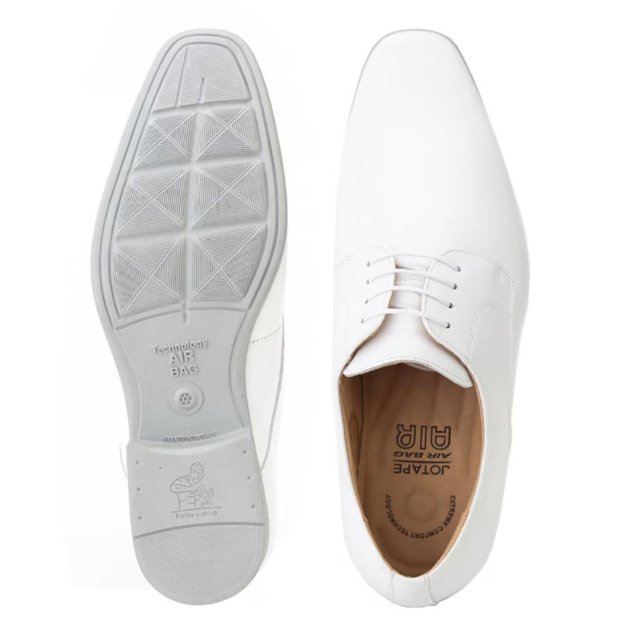 Sapato Jota Pe Social Masculino Air Winner Em Couro Branco 71716