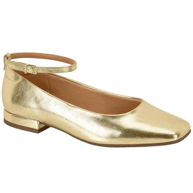 Sapatos Femininos Sapatilha Vizzano Dourada Sapatilha Feminina