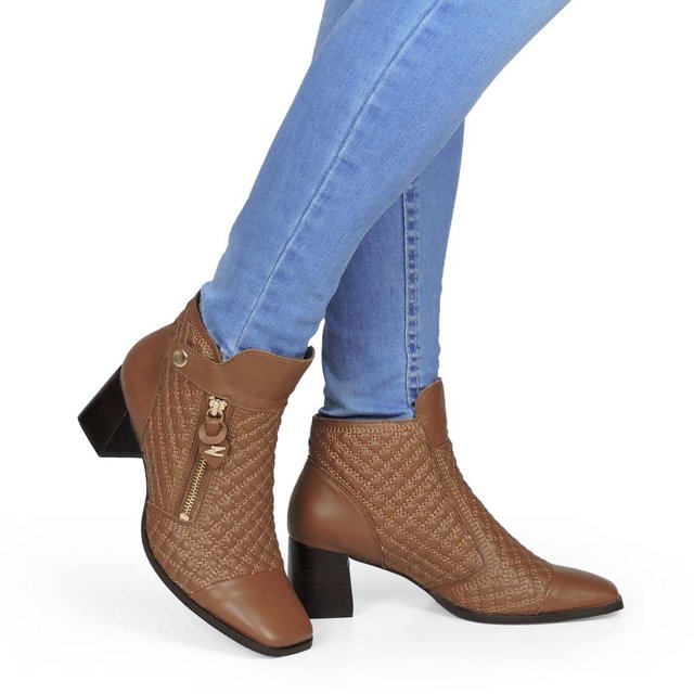 Dina Mirtz Bota Cano Curto Bico Quadrado Salto Fino Bota Preta