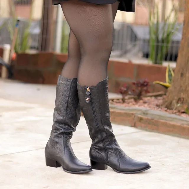Couro Legítimo Botas Sob Medida Plus Size Plus Size Bota Sob