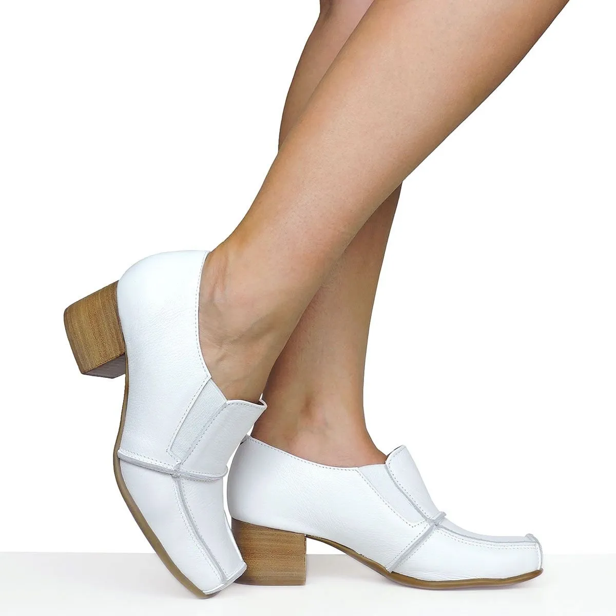 Sapato Branco Costuras Dina Mirtz