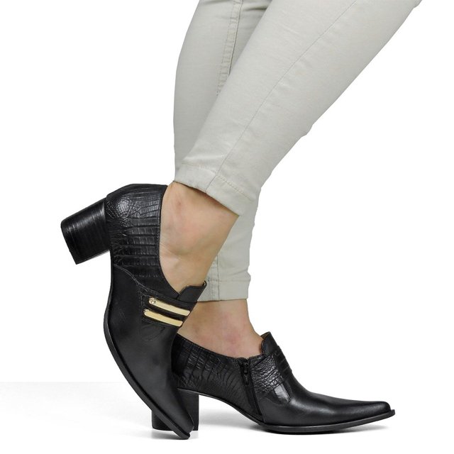 Sapato Feminino Bico Fino Salto Baixo Dina Mirtz Melania Benett