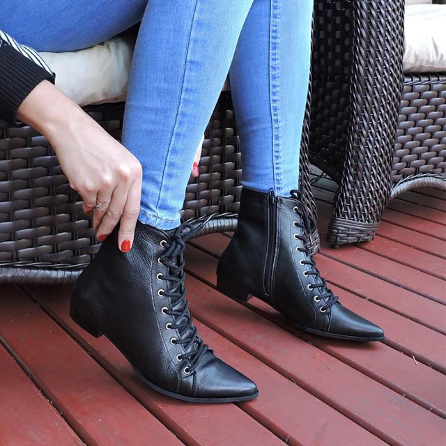 Bota Bico Fino Bota Cano Curto De Salto Preta Cano Alto Bota Sem