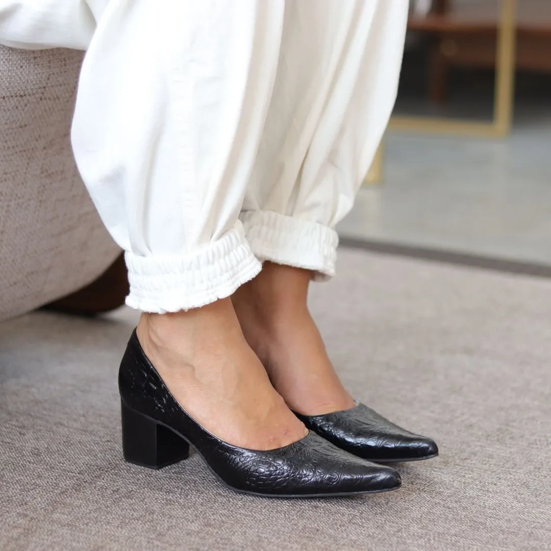 Sapatos Femininos Scarpin Salto Baixo De Onça Sapato Social Salto