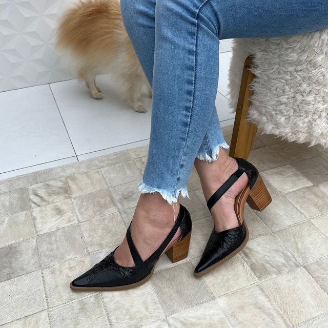 Scarpin Saltos E Sapatos SAPATO SCARPIN SALTO BLOCO DINA MIRTZ REF