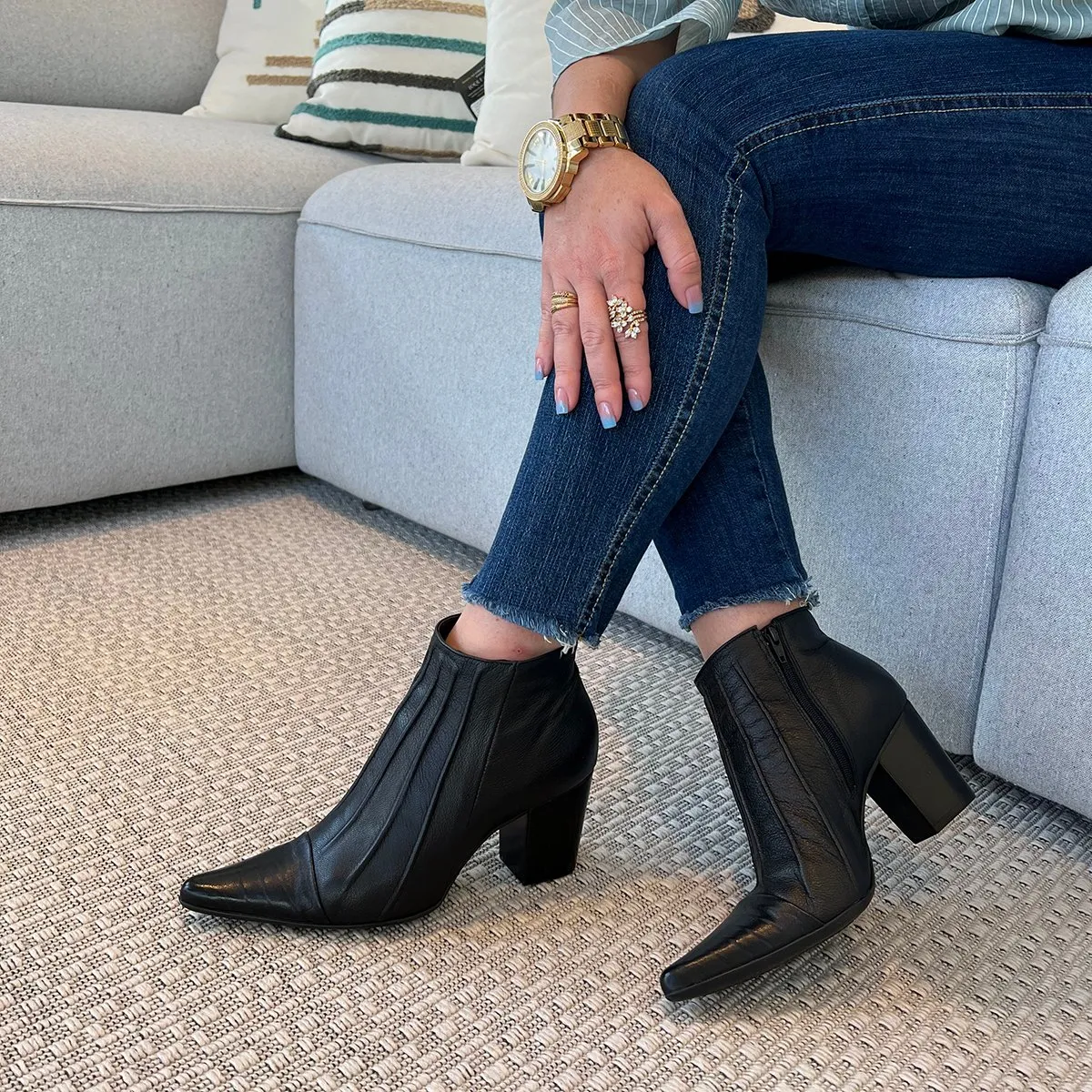 Dina Mirtz Botinhas De Salto Cano Curto Dina Mirtz Bota Cano Curto