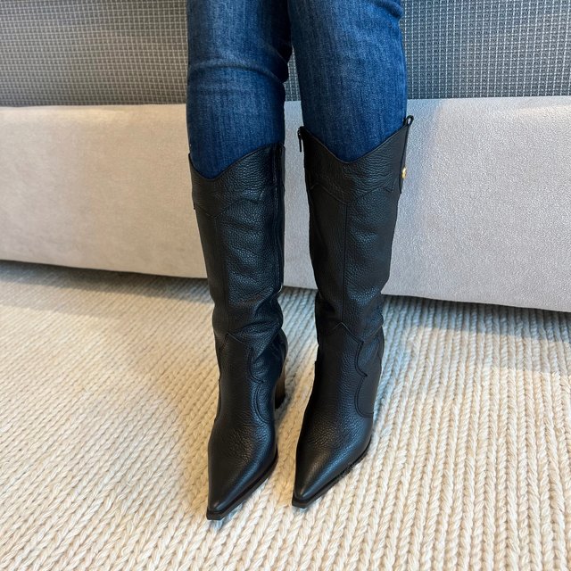 Bico Fino Botinha Preta Sem Salto Bota Bico Fino Botinha Sem Salto