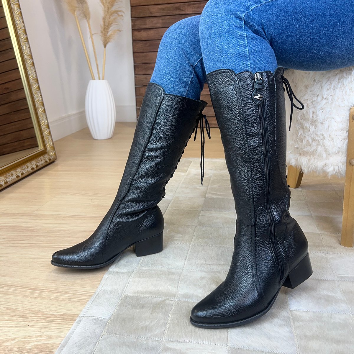 Bota Salto Fino Botas Na Coxa Bota Cano Alto Justa Na Perna Bota