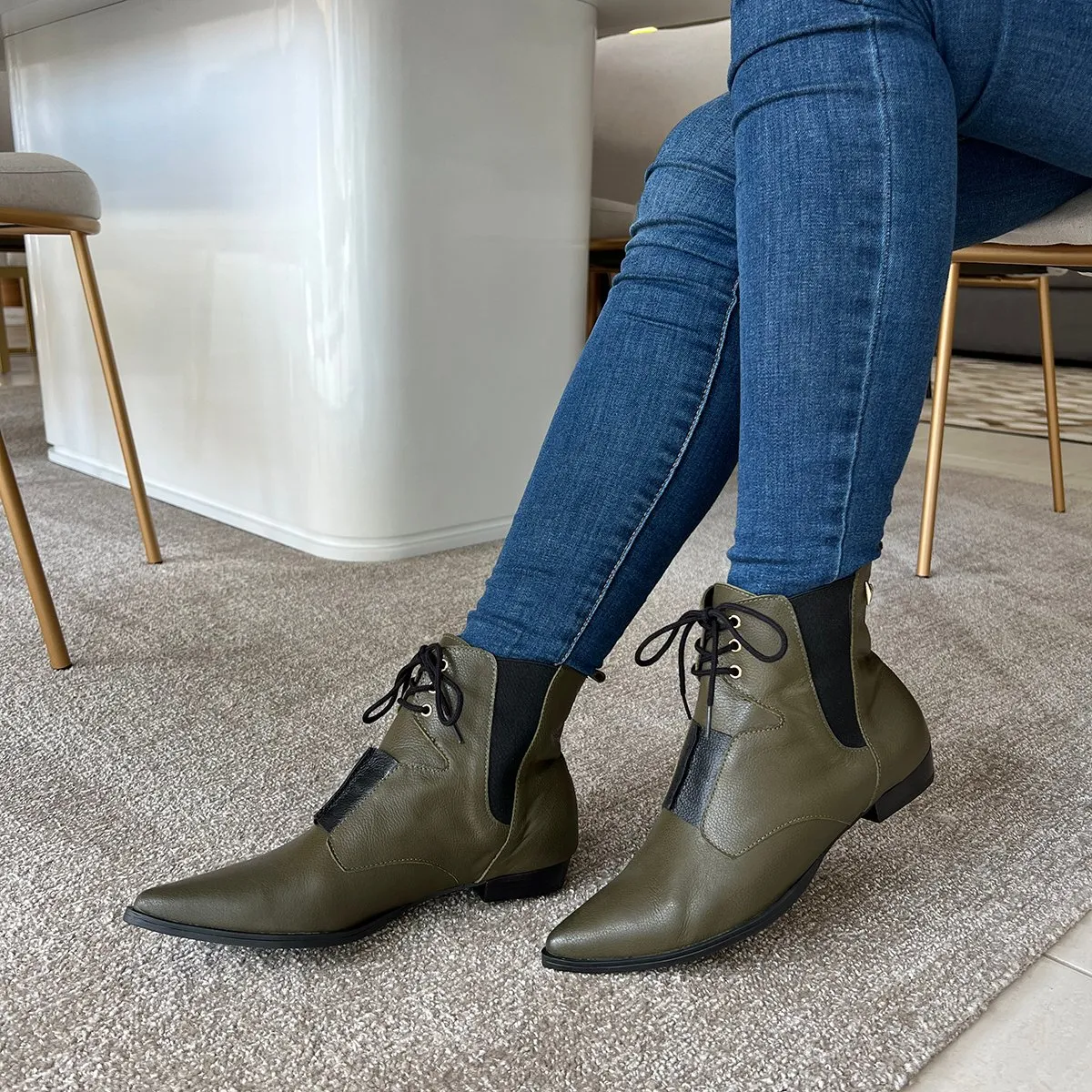 BOTA FEMININA RASTEIRA CANO CURTO DINA MIRTZ Fino Raro Site