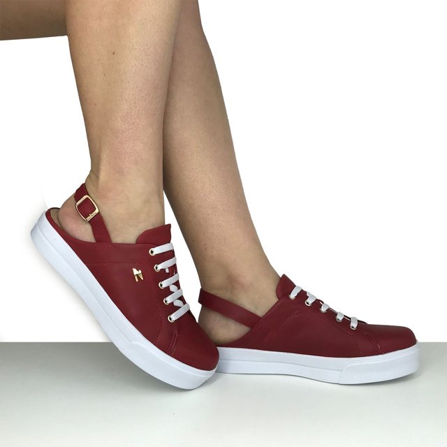 Tênis feminino casual aberto atrás Dina Mirtz Fino Raro Site