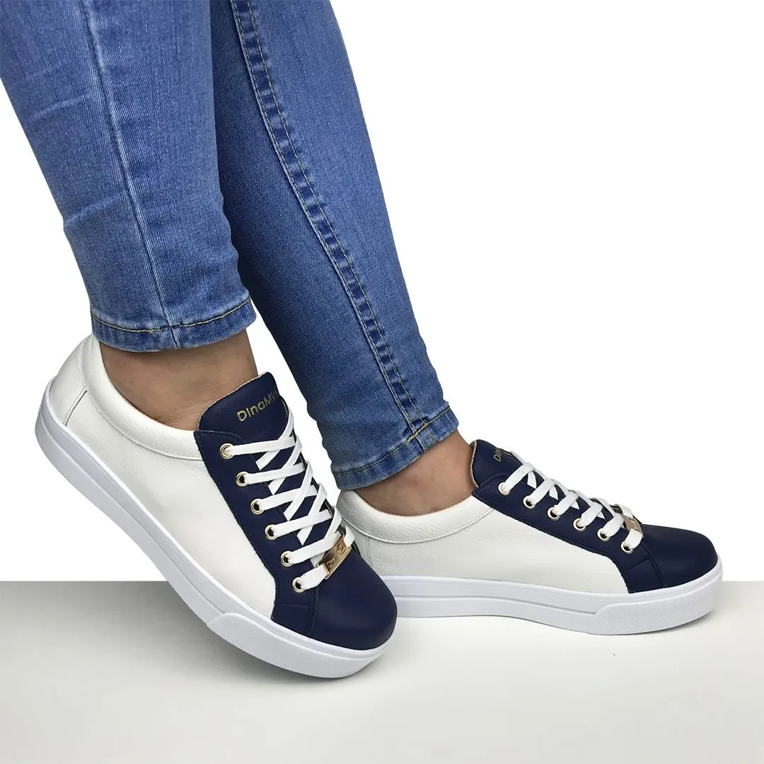 Tenis azul com sales branco