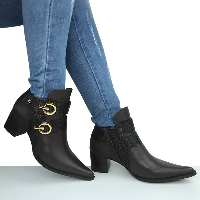 Bota Bico Fino Comprar Bota Cano Curto Salto Baixo Bota Bico Fino