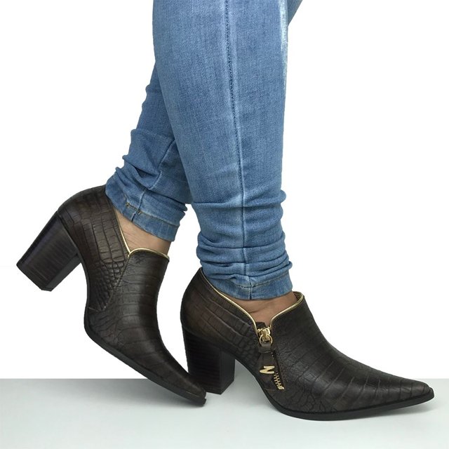 Sapato Salto Grosso Dina Mirtz Fino Raro Site 100%