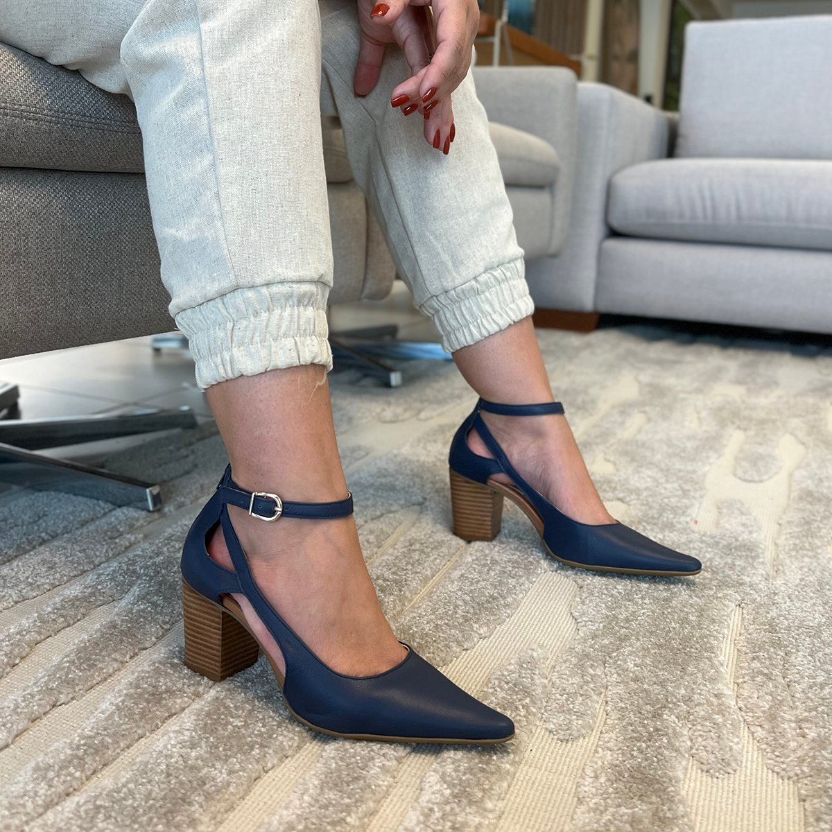 Azul Marinho Sapatos Femininos Casamento Sapato Social Azul