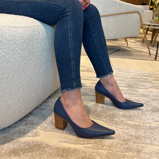 Scarpin salto bloco Dina Mirtz Fino Raro Site 100%