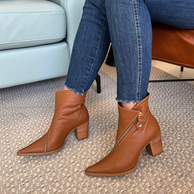 Salto Bloco Bota Sem Salto Bico Fino BOTA ESTILO COUNTRY SALTO