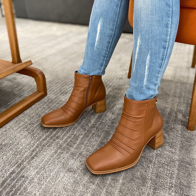 Bico Quadrado Look Bota Bico Fino Cano Curto Bico Quadrado Bota