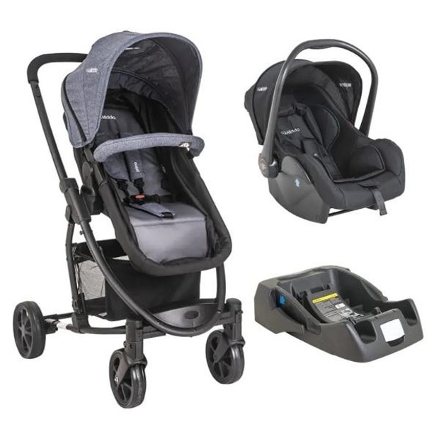 Kiddo - Trio Carrinho Prima Melange Grafite | Loja Materna - Artigos  Infantis