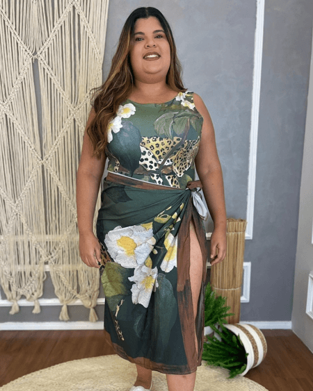 Sarongue SHU-SHI Plus Size - Pareo Preto Ombré 231x114cm