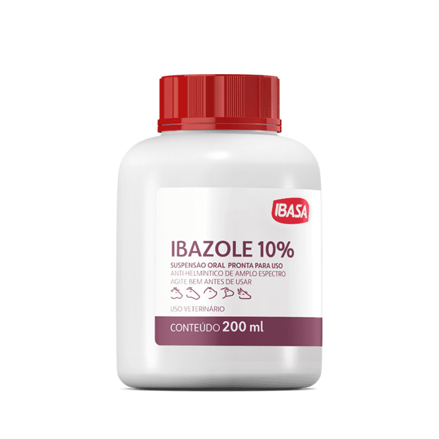 Ibazole 10% Ibasa 200ml - Anti-helmíntico Uso Oral de Albendazol para Animais de Grande Porte