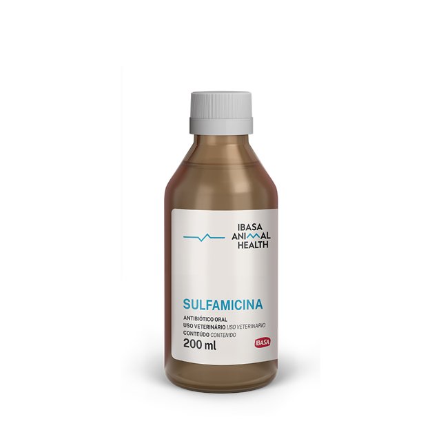 Sulfamicina Ibasa 200ml - Antibiótico Uso Oral de Sulfadimetoxina e Neomicina