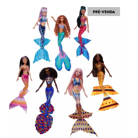 PR VENDA Bonecas Ariel and Sisters Doll Set The Little Mermaid