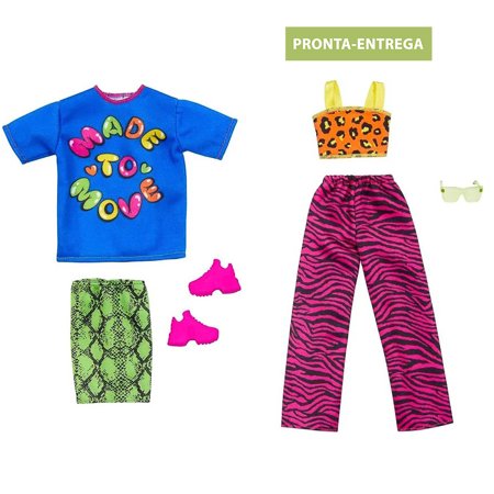 Conjunto de Roupas Barbie Estampa Animal Print - Mattel