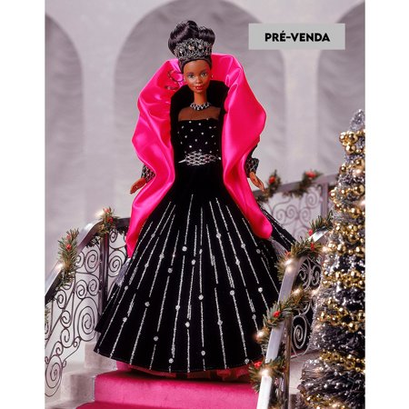 1998年バービー黒人ハッピーホリデーBarbie限定ブラック　ドレス未開封 PRÉ-VENDA Boneca Barbie Collector Happy Holidays 1998 Afro