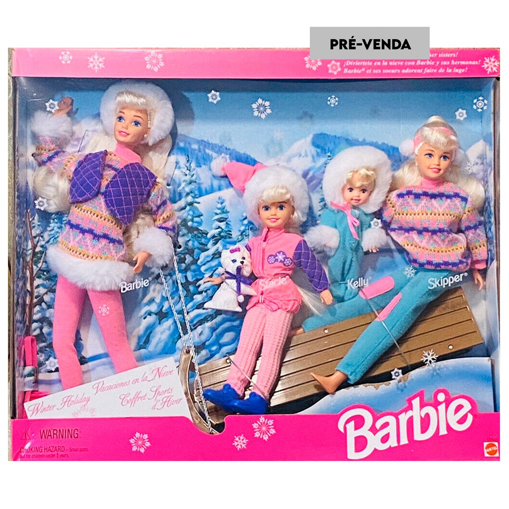 PRÉ-VENDA Bonecas Barbie Winter Holiday Stacie Kelly Skipper Koko
