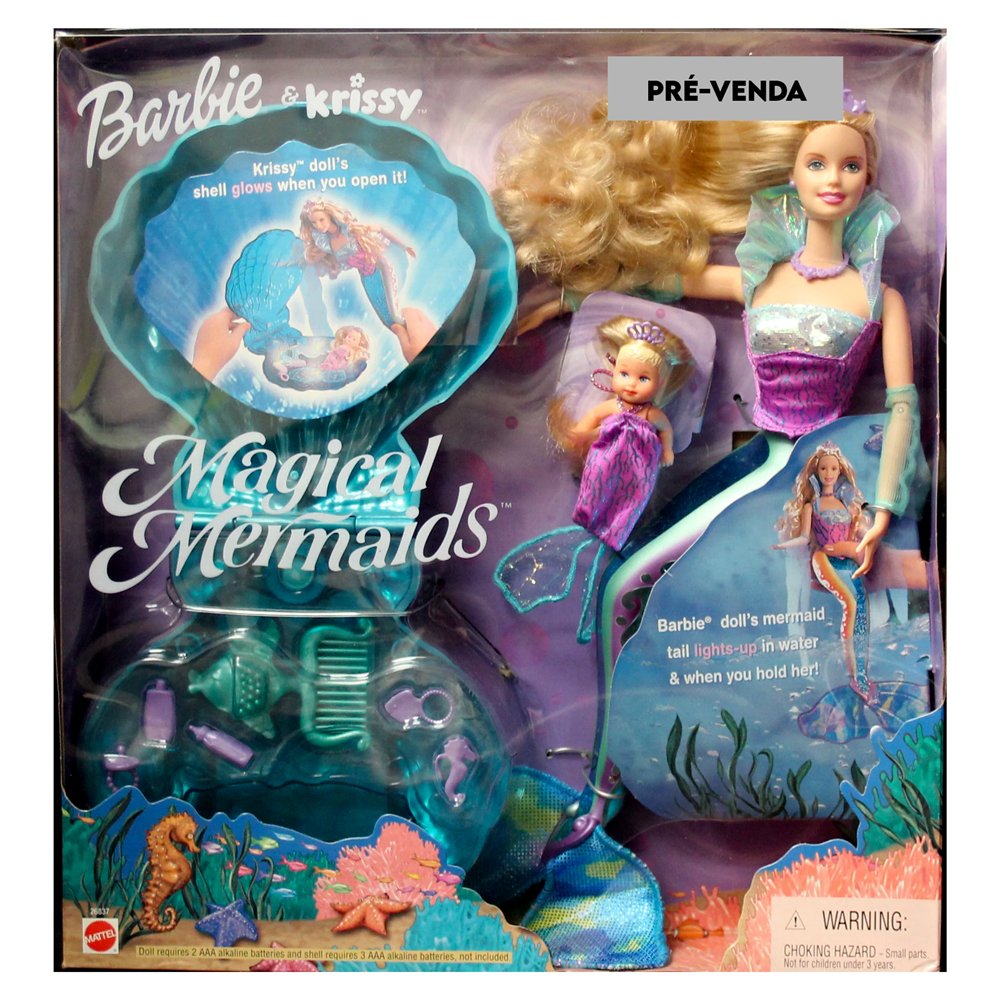 PRÉ-VENDA Bonecas Barbie Krissy Magical Mermaids 2000 Mattel