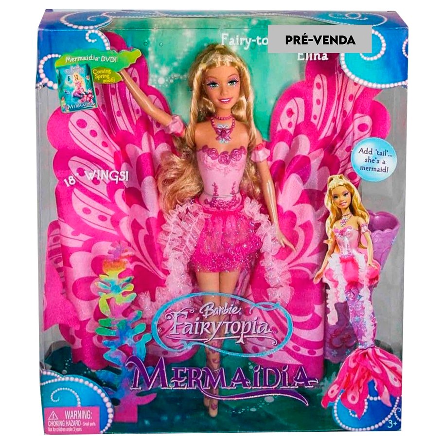 PRÉ-VENDA Boneca Barbie 2005 Fairytopia Mermaidia Fairy-to-Mermaid ...
