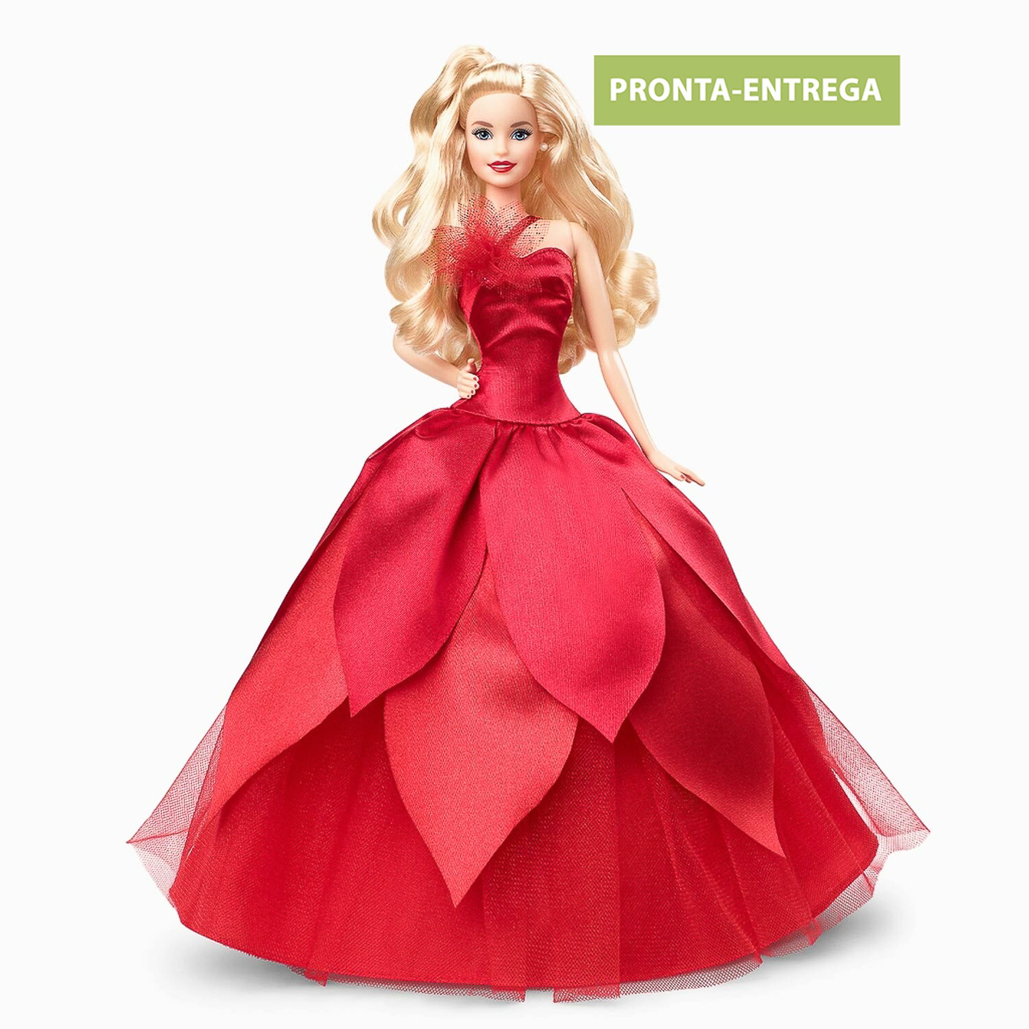 Barbie Signature Loira Holiday 2022 Vestido Vermelho - Mattel