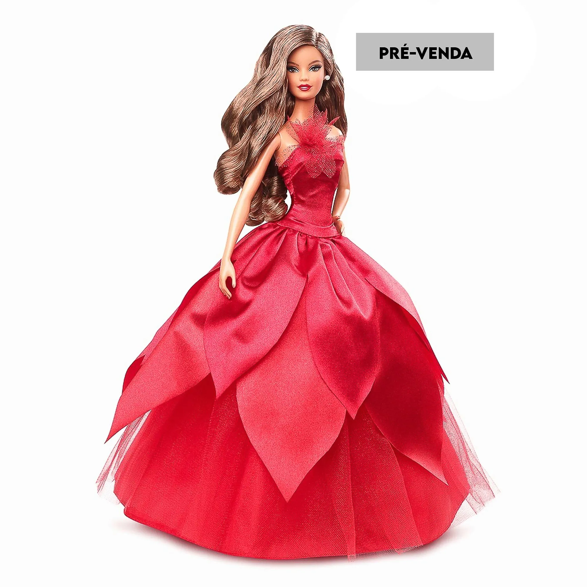 PRÉ-VENDA Boneca Barbie Signature Holiday 2022 Morena Vestido Vermelho -  Mattel