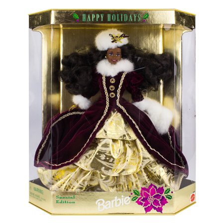 Boneca Barbie Original Vestido Branca Negra Acessórios - Mattel
