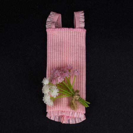 Roupa Para Boneca Vestido Rosa com Buquê de Flores - Kustom