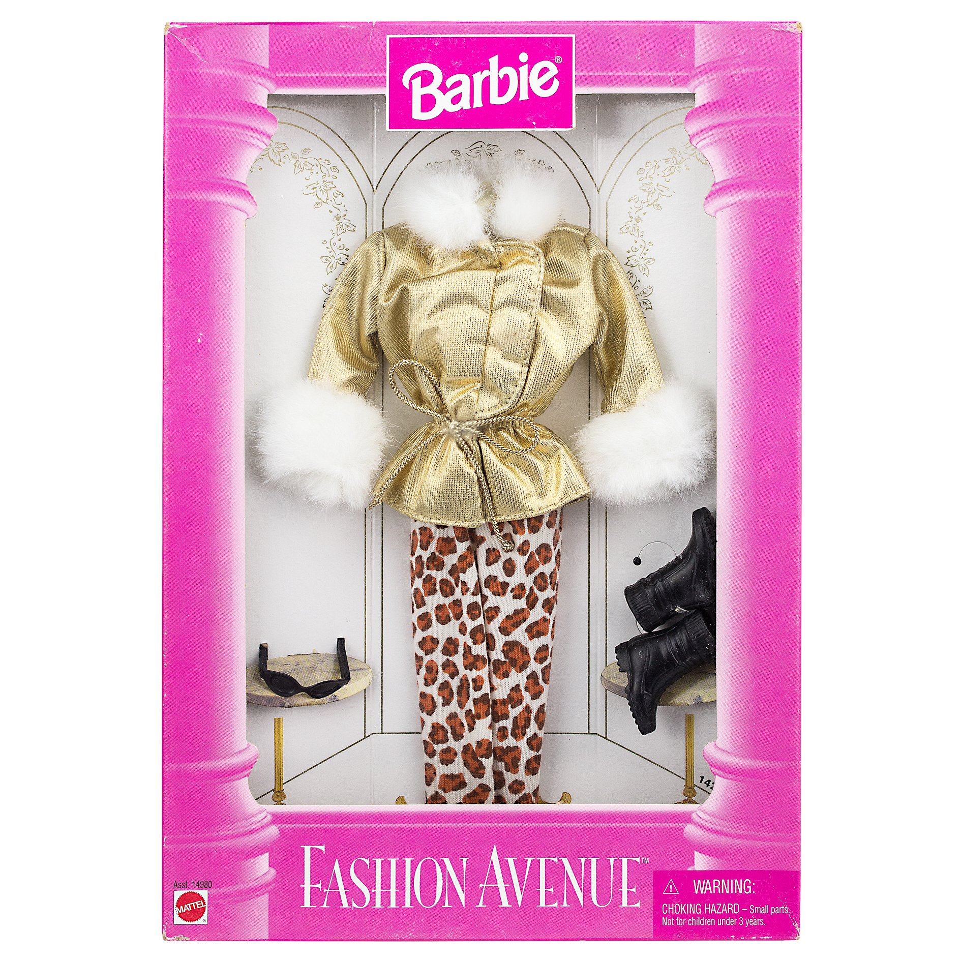 Roupa Barbie Fashion Avenue Casaco Dourado e Calça de Oncinha