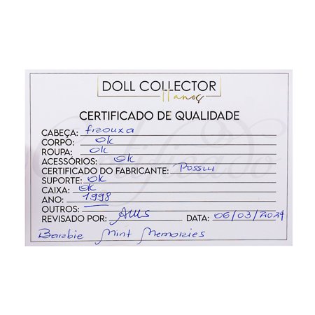 Boneca Barbie Collector Porcelana Mint Memories - Mattel