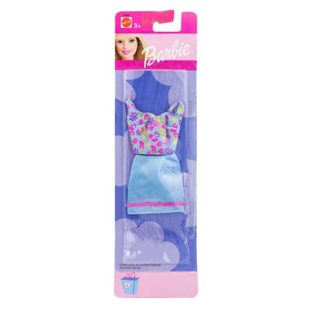 Roupa Barbie Regata Estampa de Flores e Saia Azul - Mattel
