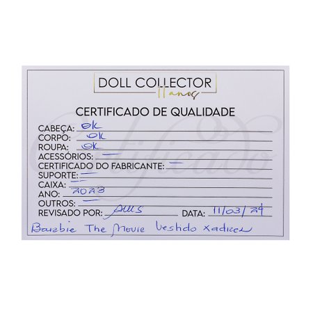 Boneca Barbie Barbie Signature The Movie Vestido Xadrez - Mattel (Removida da Caixa)