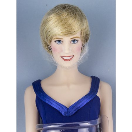 Boneca de Porcelana Diana Princess of Wales Vestido Azul Longo - Franklin Mint