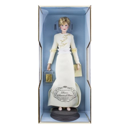 Boneca de Porcelana Diana Princess of Wales Vestido Branco - Franklin Mint