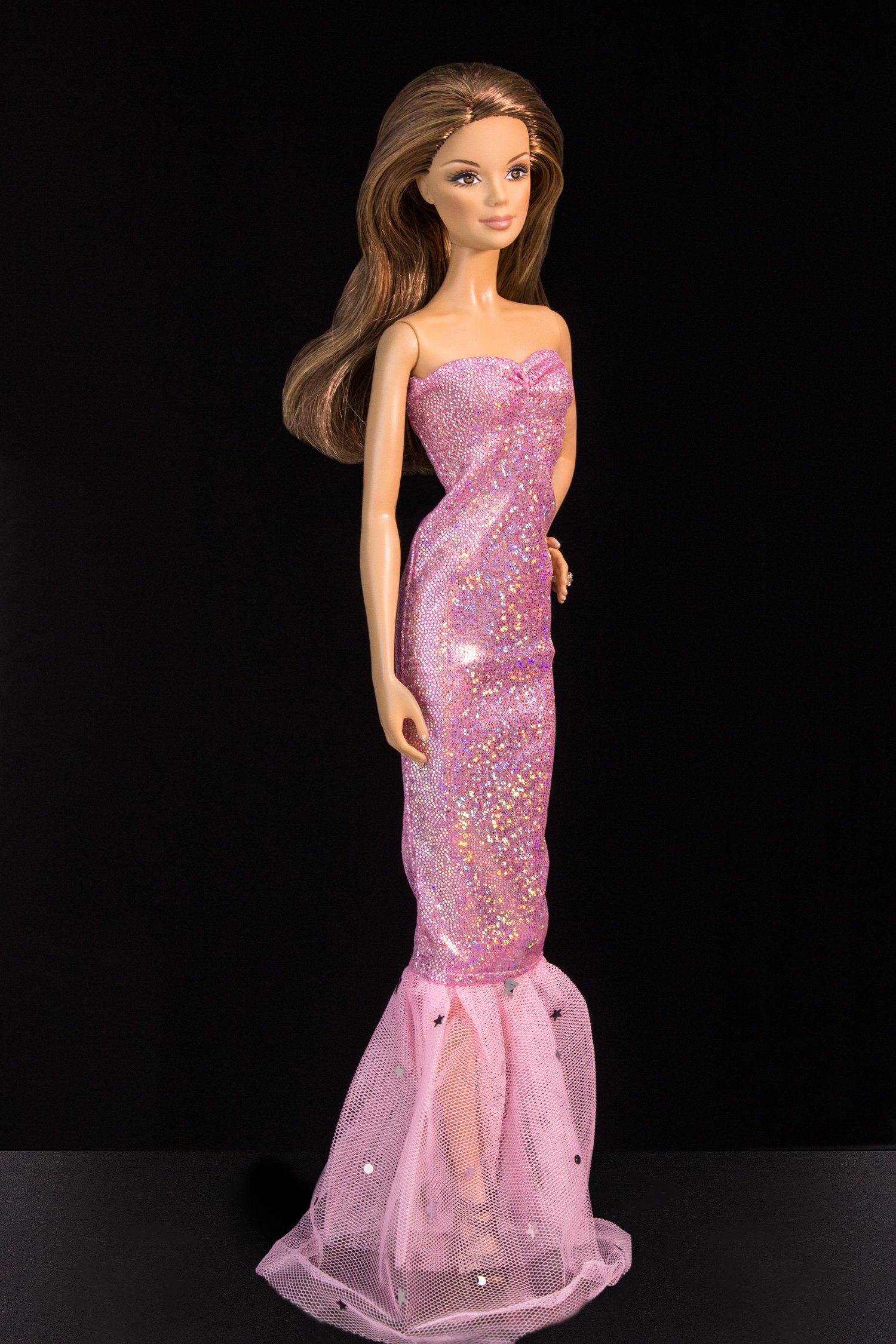 Rosa Vestidos De La Barbie Vestido De Muñeca Rosa Claro Para