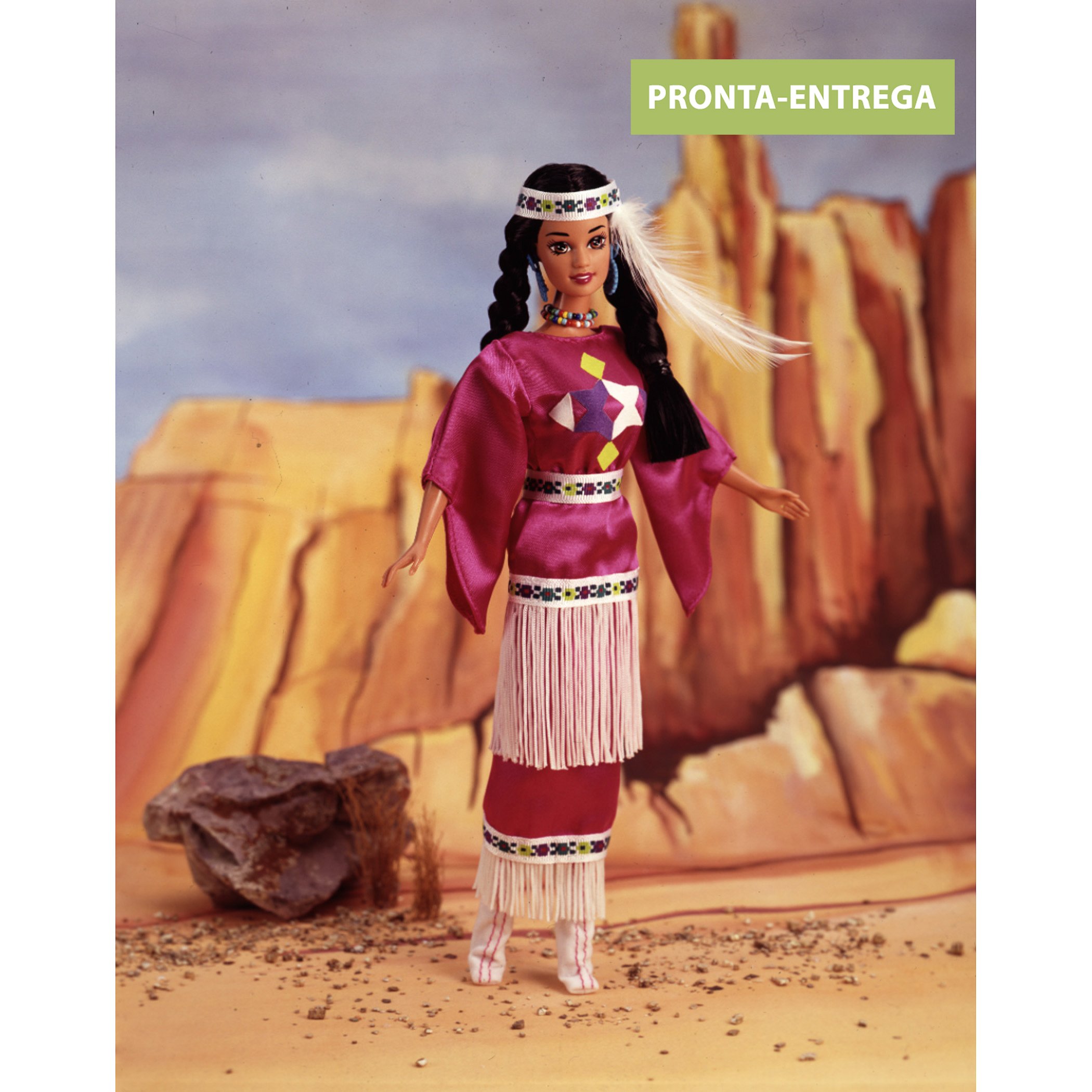 Boneca Barbie Collector DOTW Native American Roupa Rosa (A) - Mattel