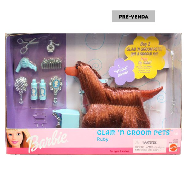 PRÉ-VENDA Boneco Glam 'n Groom Animais de estimação Ruby - Mattel ...